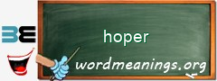 WordMeaning blackboard for hoper